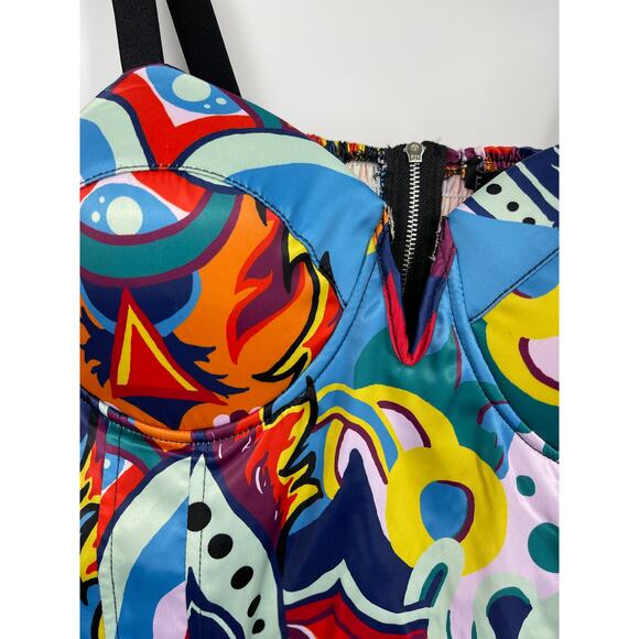 Love X Design Womens Multicolor Bustier Halter Top NEW 1X Subway Stop - Picture 3 of 12